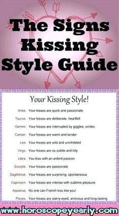 the signs of kissing style guide