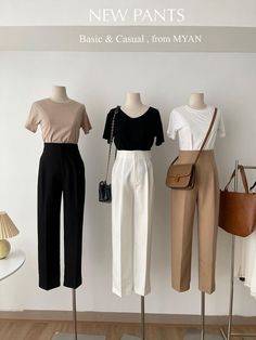 Work Outfits Women Korean Style, Korean Cool Outfits For Women, Business Casual Outfits Asian Women, Basic Formal Outfit, Thai Fashion Modern Casual, Korean Indian Wedding, White Slacks Outfit Casual, Elegant Western Outfits Classy, Korean Work Outfit Summer