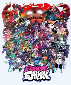 an image of many cartoon characters in front of the words fonomati fink