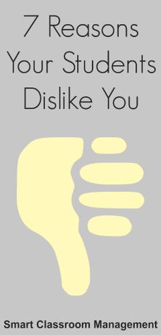 a book cover with the title 7 reasons your students dislike you