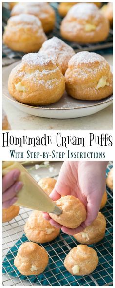 homemade cream puffs with step by step instructions