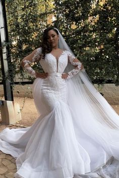 Ballbella.com supplies you White Long Sleevess Plus size Mermaid Belt Wedding Dresses online at an affordable price from Tulle,Lace to Mermaid Floor-length skirts. Shop for Amazing Long Sleeves wedding collections for your big day. Plus Size Mermaid, Sheer Wedding Dress, White Long Sleeves, Wedding Dress Belt, Trendy Wedding Dresses, Applique Wedding, Applique Wedding Dress, Sleeve Wedding Dress, Long Sleeve Wedding