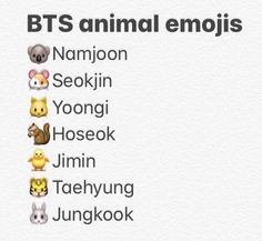 an animal emoji is shown with the words bt's animal emojis