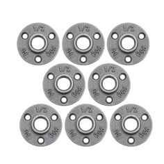 six metal flanges with numbers on each one side and four holes in the middle