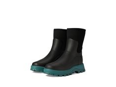 Hunter City Explorer Short Boot - Women's Rain Boots : Black/Teal Tempo : Note: Select your US size. Please be advised, the product and box will display UK, US and Euro sizing. For US sizing, both men's and women's sizing is displayed. Men's sizing is represented by M and women's sizing is represented by F. , Go for your every day casual commutes wearing Hunter City Explorer Short Boot. Textile and synthetic upper. Textile lining. Remvoable, textile insole. Pull-on style. Round toe. Block heel. Women's Rain Boots, Womens Rain Boots, Short Boot, Women Hunters, Short Boots, Boots Black, Rain Boots, Black Boots, Block Heels