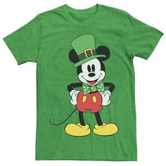 The luck of the Irish will be with you with this men's Mickey Mouse St. Patty's Day tee. Â©Disney The luck of the Irish will be with you with this men's Mickey Mouse St. Patty's Day tee. Â©Disney Crewneck Short sleevesFABRIC & CARE Cotton, polyester Machine wash Imported Color: Med Green. Gender: male. Age Group: adult. St Pattys Outfit, Disney Crewneck, Saint Patties, Disney Decor, Luck Of The Irish, Michigan Wolverines, St Pattys, Disney Mickey Mouse, Disney Mickey