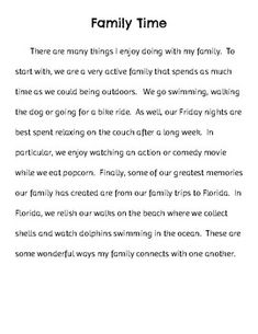 the family time poem is shown in black and white