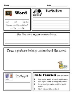 an image of a printable worksheet for children to learn the word words