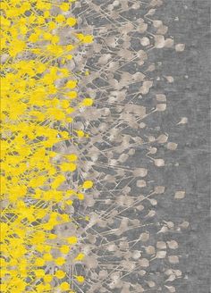 an abstract painting with yellow and gray colors