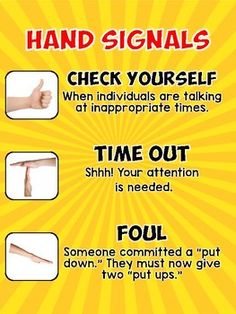 a poster with instructions on how to use hand signals