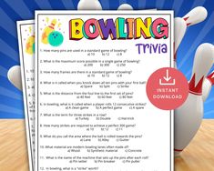 two bowling trivias with the words bowling on them