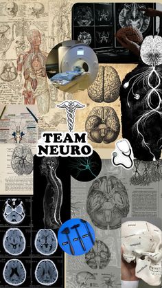 a collage of various medical images with the words team neuro