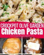 crockpot olive garden chicken pasta collage