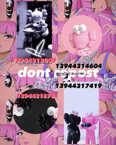 a collage of anime characters with the words don't stop and an image of pink hair