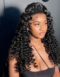 Curls On Wig, Wand Curls On Wig, Wand Curls On Weave, Lace Front Wig Deep Wave, Weave Curls, Deep Curly Wig, Lace Wigs Styles, Curly Wigs For Black Women, Teenage Hairstyles