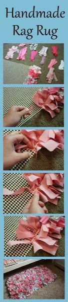 the steps to make paper flowers are shown in three different stages, including one being folded and