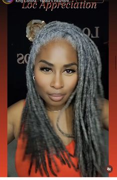 Silver Locs Black Women, Older Black Woman, Silver Locs, Gray Locs, Grey Locs, Grey Braids, Guyanese Women, Locs Black Women