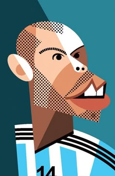 an image of a man that is in the style of pop art, with his face painted