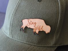 Wild Buffalo, Soft Ball, Patch Hat, Green Soft, Green Hats, Stay Wild, Buffalo Leather, Hat Making, Leather Patches