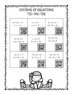 a worksheet for the systems of functions with qr code and qr code