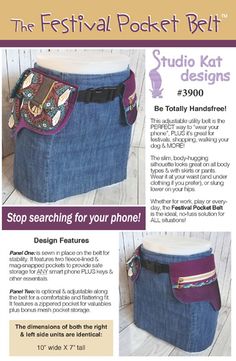 an advertisement for the festival pocket belt, with instructions to make it look like a purse