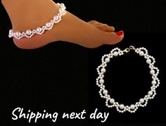 🌹Add a touch of timeless elegance to your ankle with our pearl imitation beaded anklet - perfect for weddings, beach vacations, and music festivals alike. 🌹W H Y ∙ Y O U ' L L ∙ L O V E ∙ I T * This high-quality synthetic pearl beaded anklet will make you feel pretty and charming. * Anklet style: classic Victorian jewelry. * Pearl beads: 0.2 inches (5 mm). * Anklet length: 11 inches (28cm).  If you need an extension just message me. * Clasp: gold color lobster-claw  🌹Match this beautiful ankl Elegant Pearl Chain Anklet For Party, Elegant Pearl Anklets For Party, Elegant Pearl Chain Anklets For Wedding, Elegant Pearl Anklets For Wedding, Elegant Wedding Anklets With Pearl Chain, Elegant Wedding Pearl Chain Anklets, Elegant Adjustable Pearl Anklets, Elegant Pearl Beaded Anklets, Elegant Beaded Summer Anklets