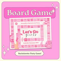 the board game let's go girl is shown in pink