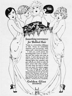 an advertisement for golden glimt shampoos featuring three women in evening dresses