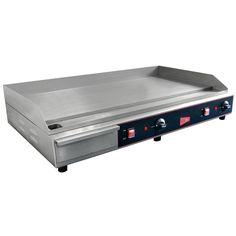 an electric griddle grill with two burners on each side