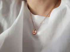 Custom Initial and Date Disc Necklace for mom, personalized jewelry, Engraved necklace, circle round initial pendant necklaces for women❤ If you want to add additional pendant, please check out this together.https://www.etsy.com/listing/871113780/additional-pendant?ga_search_query=additional&ref=shop_items_search_1&frs=1❤ 18" long chain But if you want shorter or longer chain, Just leave a note about this when you check out.     I will make that size.………………………………….❤ T H E ∙ O R A C L E ∙ Rose Gold Round Name Necklace For Everyday, Everyday Rose Gold Round Name Necklace, Round Name Necklace As Gift For Mom, Round Initial Necklace For Everyday And Mother's Day, Minimalist Name Necklace Perfect As A Gift For Mom, Everyday Round Initial Necklace For Mother's Day, Rose Gold Round Name Necklace For Mom, Rose Gold Round Pendant Name Necklace For Mom, Rose Gold Round Name Necklace As Gift For Mom