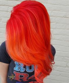 Neon Red Hair, Orange Hair Bright, Bright Orange Hair, Zoella Hair, Hair Color Orange, Colourful Hair, Neon Hair, Hair Color Crazy, Hair Creations