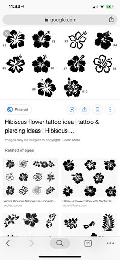 an iphone screen with the text hibiscus flower tattoo idea i tattoo and piercing ideas