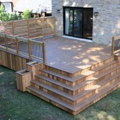 a deck built into the side of a house