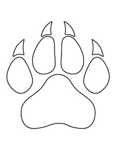 an animal's paw is shown in black and white, with arrows pointing up to the