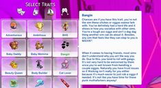 a screen shot of the game's menu, which features many different items and colors