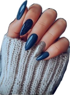 November Nails, Her Nails, Xmas Nails, Types Of Nails, Mail Art, Nail Polishes, Holiday Nails, Blue Nails