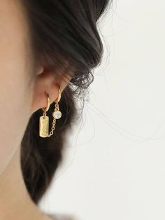 Calling all my edgy gals out there. You know the life of the party. This double ear huggie is meant to be the life of the party and worn in one ear. Make me proud and rock this gal. Materials: 925 Sterling Silver, 14K Gold Platted Measurements: Inner diameter: 8.5mmTag: 12.5mm * 5.3mm Water and Tarnish Resistant (one piece) Sending as a gift? Add a personalized message at check out. Cubic Zirconia Hoop Earrings, Huggie Earrings Gold, Cartilage Earrings Hoop, Cz Pendant, Sterling Silver Hoop Earrings, Royal Jewelry, Cartilage Earrings, Sterling Silver Hoops, Stainless Steel Earrings