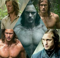 many different pictures of men in the same photo, including one with long hair and no shirt