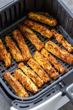 fried chicken sticks in an air fryer