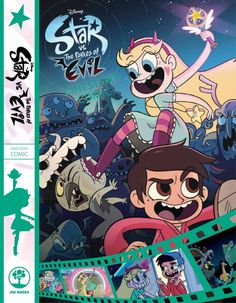 an animated movie poster with the title star vs evil and other cartoon characters on it