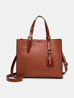 Ladies School Bag, Large Leather Handbags, Small School Bags, Female Shoulder, Handbag Patterns, Ostrich Leather, Women Handbag, Tote Bag Pattern, Genuine Leather Bags