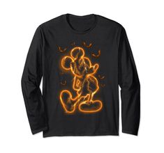 PRICES MAY VARY. Officially licensed by Disney Graphic Artwork: ODNY-0251 Lightweight, Classic fit, Double-needle sleeve and bottom hem Halloween Mickey Mouse, Graphic Artwork, Disney Halloween, Branded T Shirts, Heathers, Long Sleeve T Shirt, Heather Grey, Solid Colors, Top Styles