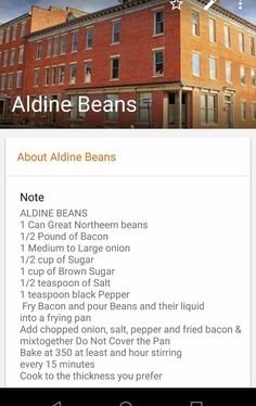 the aldinene beans app is open on an iphone screen, showing its location