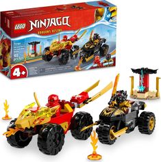 the lego ninja motorcycle is in its box and it's ready to be played