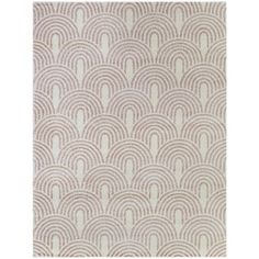 a rug with an abstract design on the front and back of it, in white