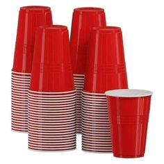 50-Pack Red Plastic Cups, 16 oz, Assorted, For Parties, Events Jello Shot Cups, Jello Cups, Plastic Party Cups, Shot Cups, Plastic Glasses, Drinking Cups, Drinking Party, Red Cups, Birthday Party 21