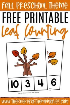 the free printable leaf counting game for fall