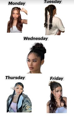 Days Of The Week Hairstyles, Hair For The Week, Hairstyles For Everyday Of The Week, First Day Hairstyles, Friday Hairstyles, Hairstyles With Curled Hair, Hairstyles For Everyday, Hair Down Styles, Hair And Skin Vitamins