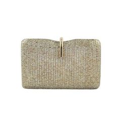 Straw clutch with removable gold crossbody chain. ALL ACCESSORIES ARE FINAL SALE Chic Gold Bags With Gold Chain, Elegant Party Shoulder Bag With Gold Chain, Chic Clutch Evening Bag With Gold Chain, Chic Evening Clutch With Gold Chain, Elegant Gold Crossbody Shoulder Bag, Chic Clutch For Events, Elegant Formal Crossbody Clutch, Evening Bag With Gold Chain, Chic Rectangular Evening Bag With Gold Chain