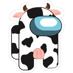 a sticker with a cow's head on it